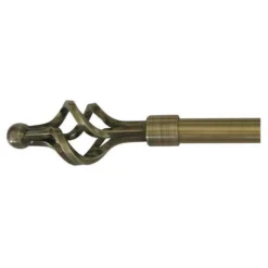 Cage Extendable Antique Brass Curtain Pole - 1.2-2.1m