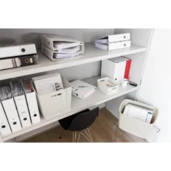 Curver My Style Large Rectangular Plastic Storage Basket - Vintage White - 18L -Livora Home Shop 12809473 1314833219521040