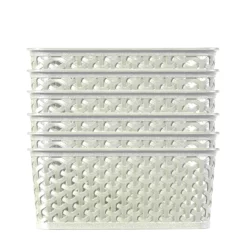 Curver My Style Small Rectangular Plastic Storage Basket - Vintage White - 4L -Livora Home Shop 12809474 1814833220381938