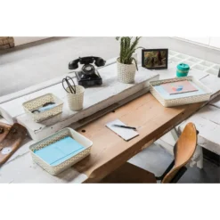 Curver My Style Medium Rectangular Plastic Storage Basket - Vintage White - 13L -Livora Home Shop 12809476 1004833218930166