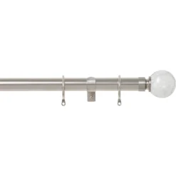 Satin Steel 28mm Fixed Curtain Pole Crackle 3m