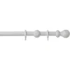 White Wood 28mm Curtain Pole With Ball Finials - 3m -Livora Home Shop 12810824 7914831917158289