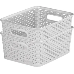 Curver My Style Small Rectangular Plastic Storage Basket - Grey - 4L -Livora Home Shop 12814407 1084832986992549
