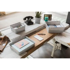 Curver My Style Small Rectangular Plastic Storage Basket - Grey - 4L -Livora Home Shop 12814407 1484832987411541