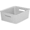 Curver My Style Medium Rectangular Plastic Storage Basket - Grey - 13L -Livora Home Shop 12814522 1444831951945872