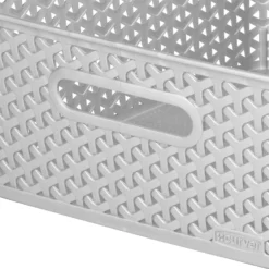 Curver My Style Medium Rectangular Plastic Storage Basket - Grey - 13L -Livora Home Shop 12814522 1584832986681644