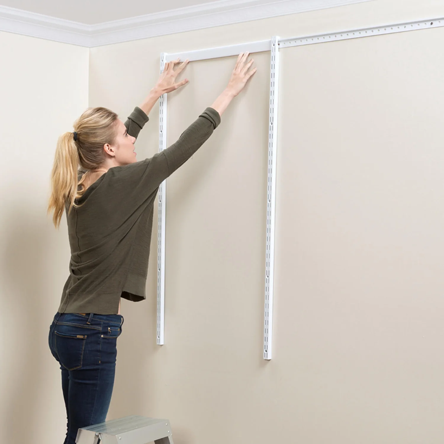 None Double Slot Upright - White -300mm 5 None Double Slot Upright - White -300mm - Image 3