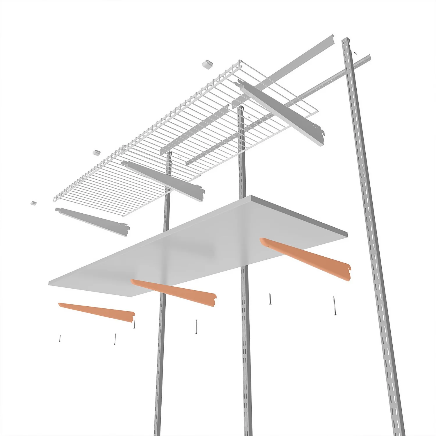 None Double Slot Bracket - White -470mm 7 None Double Slot Bracket - White -470mm - Image 5