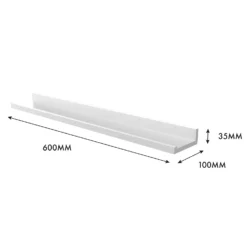 Flexi Storage Decorative Shelving Photo Shelf - White Matt - 600x35x100mm -Livora Home Shop 12817964 4774991763960087