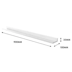 Flexi Storage Decorative Shelving Photo Shelf - White Matt - 900x35x100mm -Livora Home Shop 12817971 5514991763960201