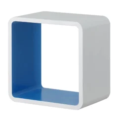 Cube Wall Shelf - White And Blue