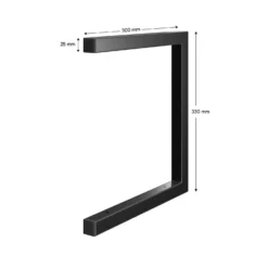 None Double U Shelf Bracket - Black - 330x300mm -Livora Home Shop 12820763 6084930156517271