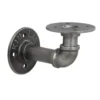 None Industrial Curved Pipe Bracket Gun Metal -Livora Home Shop 12821189 1224831908179403