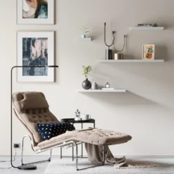 Floating Shelf - White Matt - 235 X 235 X 38mm -Livora Home Shop 12822017 3204887838670262