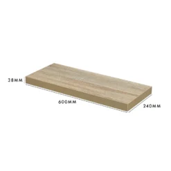 Floating Shelf - Sanoma Oak - 600 X 240 X 38mm -Livora Home Shop 12822021 3004964085552705
