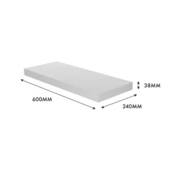 Floating Shelf - White Gloss - 600 X 240 X 38mm -Livora Home Shop 12822023 1524976219095485