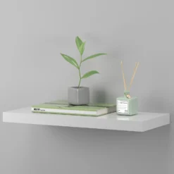 Floating Shelf - White Gloss - 600 X 240 X 38mm -Livora Home Shop 12822023 1594876424034480