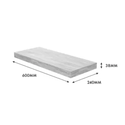 Floating Shelf - Grey Oak - 600 X 240 X 38mm -Livora Home Shop 12822025 1544976219240217