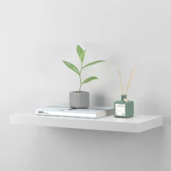 Matt White Floating Shelf - 600 X 240 X 38mm 8 Matt White Floating Shelf - 600 X 240 X 38mm -Livora Home Shop 12822027 1154876423405650