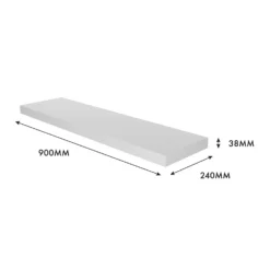 Floating Shelf - White Matt - 900 X 240 X 38mm -Livora Home Shop 12822045 1944976219299350