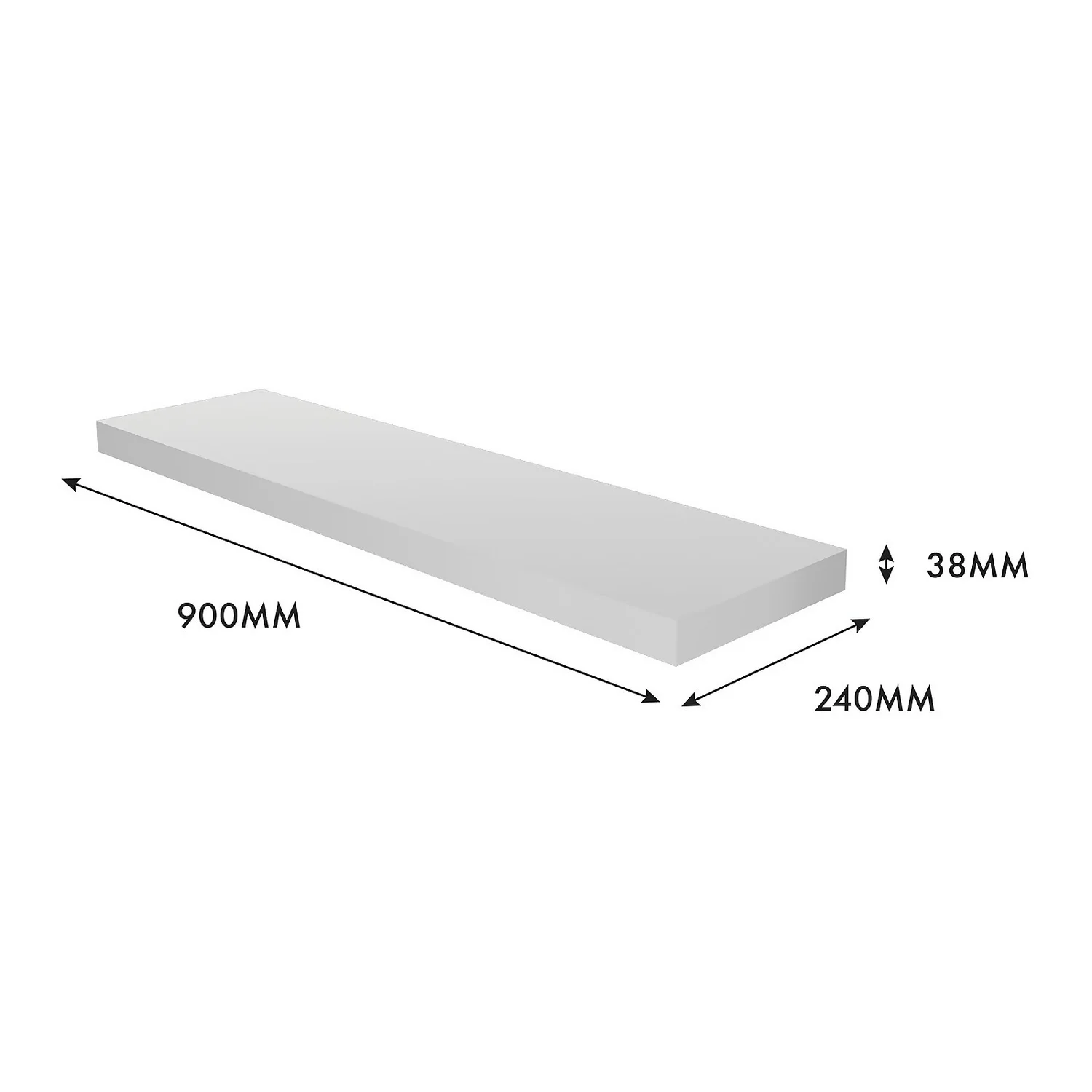 Floating Shelf - White Gloss - 900 X 240 X 38mm 7 Floating Shelf - White Gloss - 900 X 240 X 38mm - Image 5