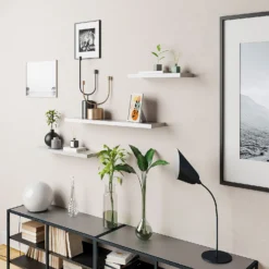 Floating Shelf - White Gloss - 900 X 240 X 38mm 9 Floating Shelf - White Gloss - 900 X 240 X 38mm -Livora Home Shop 12822047 7534887316151097