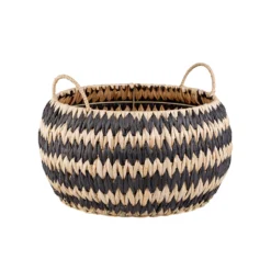 Black Round Flatweave Baskets - Set Of 3 7 Black Round Flatweave Baskets - Set Of 3 -Livora Home Shop 12829226 1544832981961198