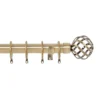Harrison Drape Ball Cage Finial Curtain Pole - Antique Brass - 1.8m (28mm) -Livora Home Shop 12829411 8414831906725075