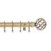 Harrison Drape Ball Cage Finial Curtain Pole - Antique Brass - 3m (28mm) -Livora Home Shop 12829420 4284831907644497