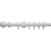White Wooden Curtain Pole & Ball Finial - 1.2m -Livora Home Shop 12830564 7694831967836785