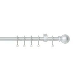 Extendable Ball Finial Curtain Pole - Silver - 1.2-2m (13/16mm)