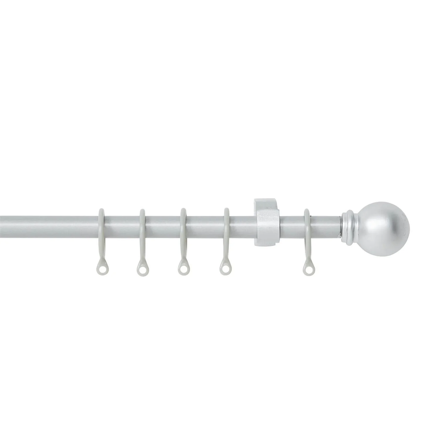 Extendable Ball Finial Curtain Pole - Silver - 1.2-2m (13/16mm) 3 Extendable Ball Finial Curtain Pole - Silver - 1.2-2m (13/16mm)