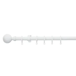 Extendable Ball Finial Curtain Pole - White - 1.2-2.1m (16/19mm)