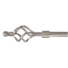 Extendable Cage Finial Curtain Pole - Satin Steel - 1.2-2.1m (16/19mm) -Livora Home Shop 12831962 1204831957731879