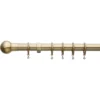 Extendable Ball Finial Curtain Pole - Antique Brass - 1.2-2.1m (25/28mm) -Livora Home Shop 12831965 2144831957287945