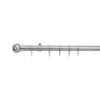 Extendable Ball Finial Curtain Pole - Satin Steel - 1.2-2.1m (25/28mm) -Livora Home Shop 12831971 1774831969363722