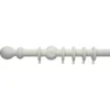 White Wooden Curtain Pole & Ball Finial - 1.8m -Livora Home Shop 12832547 1464831967604234