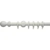 White Wooden Curtain Pole & Ball Finial - 2.4m -Livora Home Shop 12834694 2024831916811645