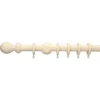 Cream Wooden Curtain Pole & Ball Finial - 2.4m -Livora Home Shop 12835410 1384831953235587