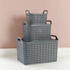 Small Urban Storage Basket With Lid - Graphite -Livora Home Shop 12837349 4634960190076618