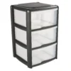 Mobile Tower Unit With 3 Large Drawers - Volcanic Ash With Frosted Drawers -Livora Home Shop 12840081 1144900093316826