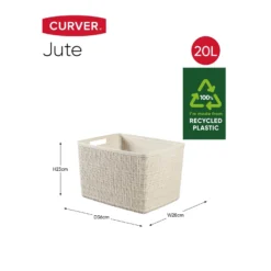 Curver Jute Large Basket - 20L - Off White -Livora Home Shop 12840437 7504833167405871