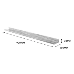 Flexi Storage Decorative Shelving Photo Shelf Grey Oak 900x35x100mm -Livora Home Shop 12878517 1274976461911000