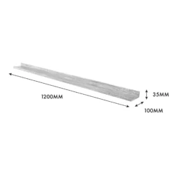 Flexi Storage Decorative Shelving Photo Shelf Grey Oak 1200x35x100mm -Livora Home Shop 12878518 8514976461911132