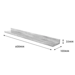 Flexi Storage Decorative Shelving Photo Shelf Grey Oak 600x35x100mm -Livora Home Shop 12878519 1174976461964811