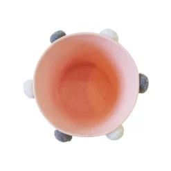 Round Cotton Rope Blush Pom Pom Basket -Livora Home Shop 12886596 9294857031512957