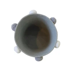 Round Cotton Rope Grey Pom Pom Basket -Livora Home Shop 12886597 1874857031618479