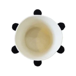 Round Cotton Rope Mono Pom Pom Basket -Livora Home Shop 12886598 1084857031641123
