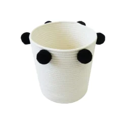 Round Cotton Rope Mono Pom Pom Basket -Livora Home Shop 12886598 2104857031583232