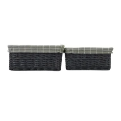 Set Of 2 Grey Willow Lined Baskets -Livora Home Shop 12886613 5654857031734630